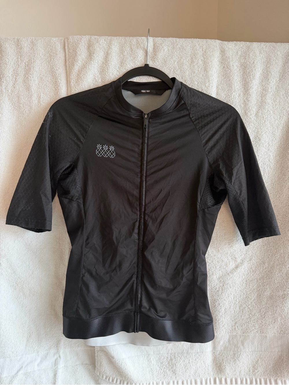 Women's Black Cycling Jersey with Front Zip